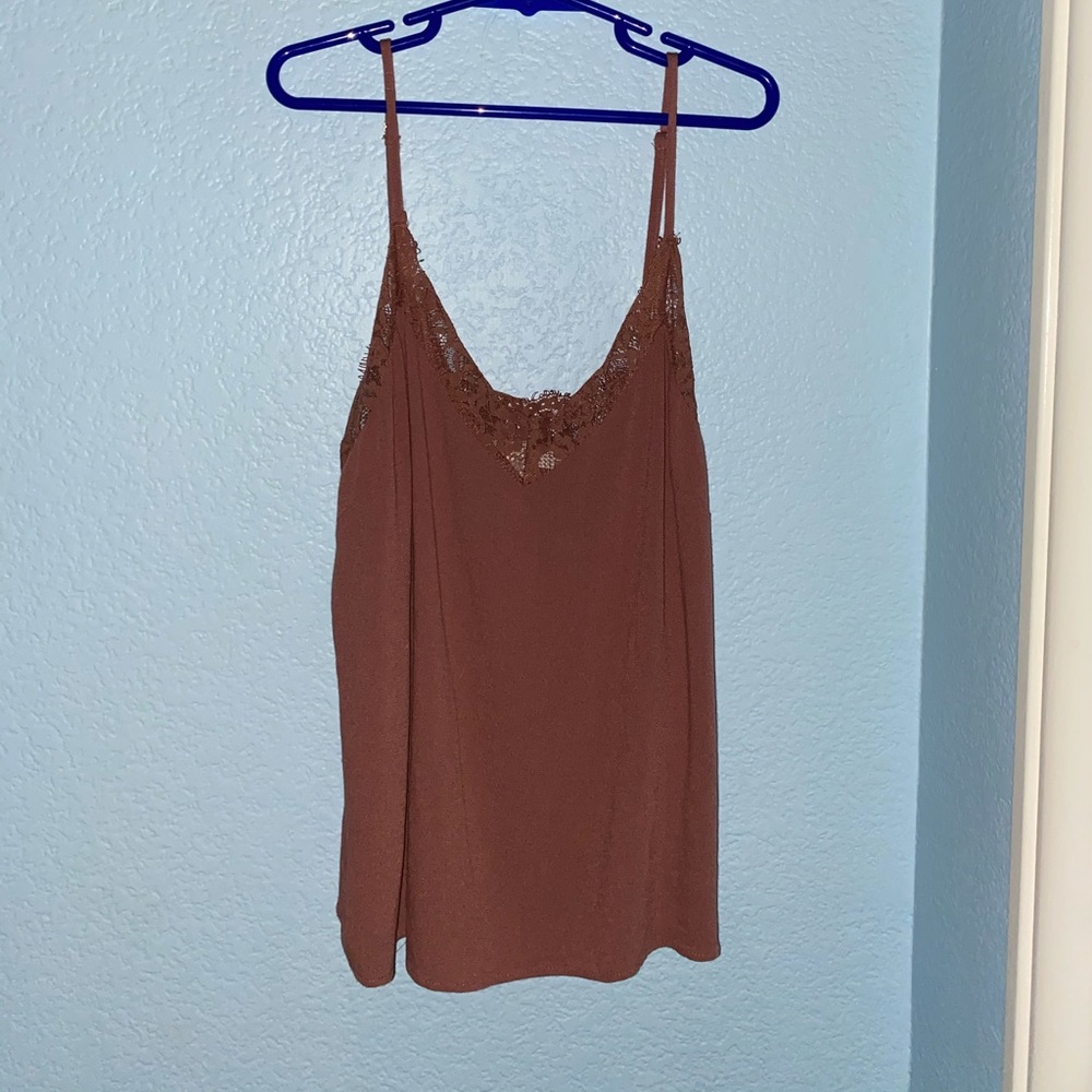 mauve pink tank top with adjustable straps